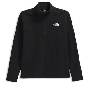The North Face Mens Medium BLK Textured‎ Cap Rock 1/4 Zip Fleece Outdoor Sweater